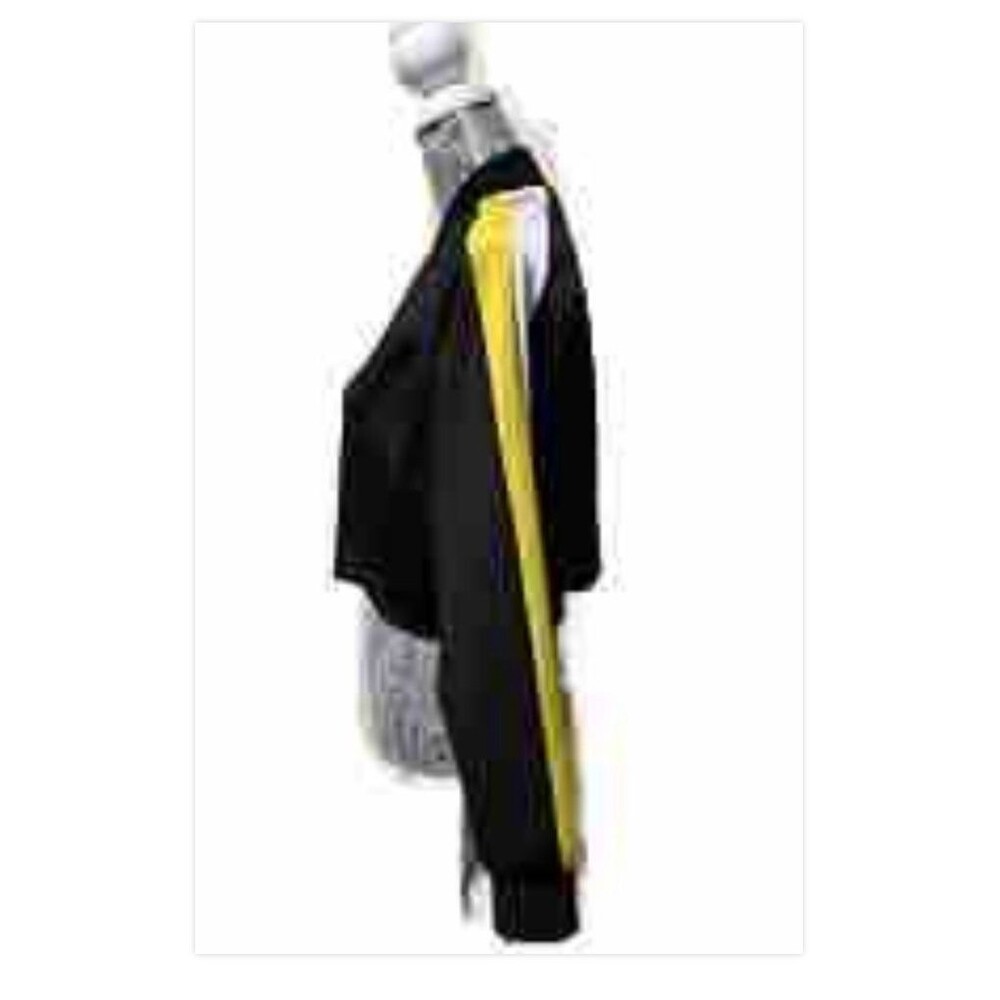 Fashion Nova Black Track Jacket M Striped Sleeve Cropped Zip Up Womens Athletic - Picture 13 of 13